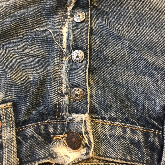 High Waisted Destroyed Denim Shorts - Picture 3 of 6